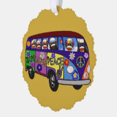Sock Monkey Friedensbus Ornament Karte (Links)
