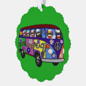 Sock Monkey Friedensbus Papierornament Karte (Links)