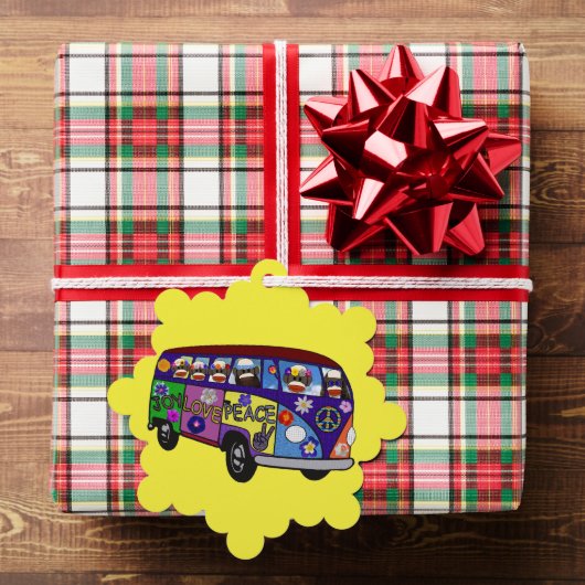Sock Monkey Friedensbus Papierornament Karte (Insitu (Geschenk))