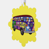 Sock Monkey Friedensbus Papierornament Karte (Linke Ecke)