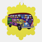 Sock Monkey Friedensbus Papierornament Karte (Vorderseite)