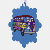 Sock Monkey Friedensbus Papierornament Karte (Linke Ecke)
