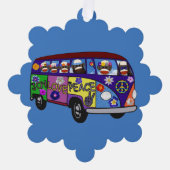 Sock Monkey Friedensbus Papierornament Karte (Vorderseite)