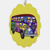 Sock Monkey Friedensbus Papierornament Karte (Links)