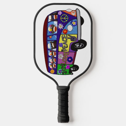 Sock Monkey Friedensbus Pickleball Schläger (Vorderseite)