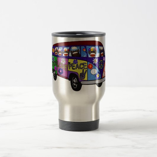 Sock Monkey Friedensbus Reisebecher (Mittel)