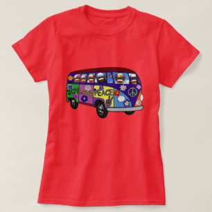 Sock Monkey Friedensbus T-Shirt