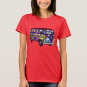 Sock Monkey Friedensbus T-Shirt (Vorderseite)