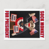 Sock Monkey für den Präsidenten Postkarte (Vorderseite)