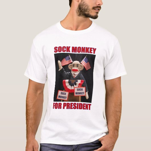 Sock Monkey für den Präsidenten T-Shirt (Vorderseite)