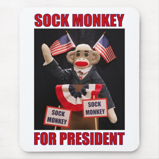 Sock Monkey für Präsident Mousepad (Vorne)