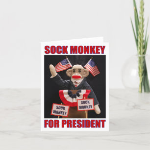 Sock Monkey für Präsident Note Card Karte