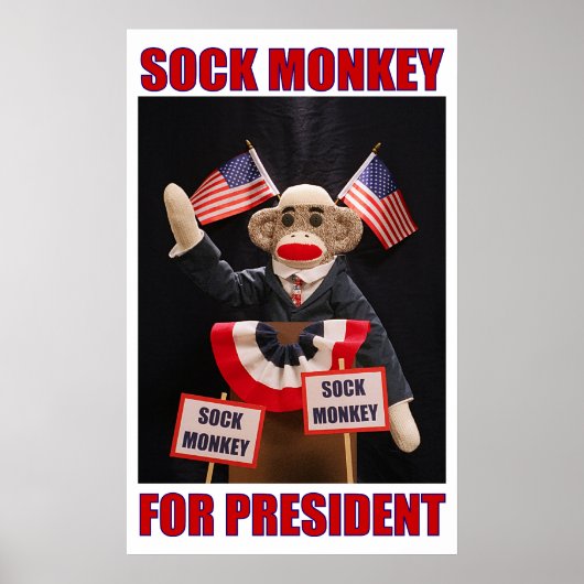 Sock Monkey für Präsident Poster (Vorne)