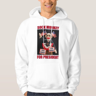Sock Monkey für Präsident weiß Hoodie