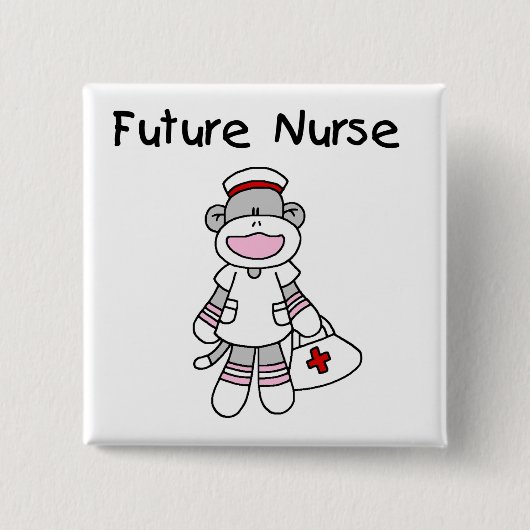 Sock Monkey Future Krankenpflege T - Shirt und Ges Button (Vorderseite)