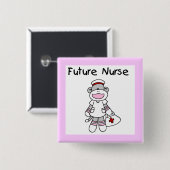 Sock Monkey Future Krankenpflege T - Shirt und Ges Button (Vorne & Hinten)