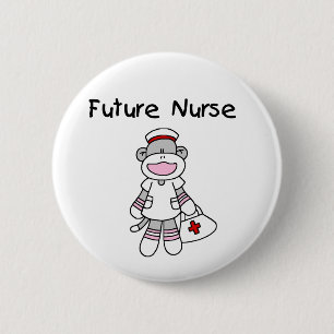 Sock Monkey Future Krankenpflege T - Shirt und Ges Button