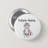 Sock Monkey Future Krankenpflege T - Shirt und Ges Button (Vorne & Hinten)