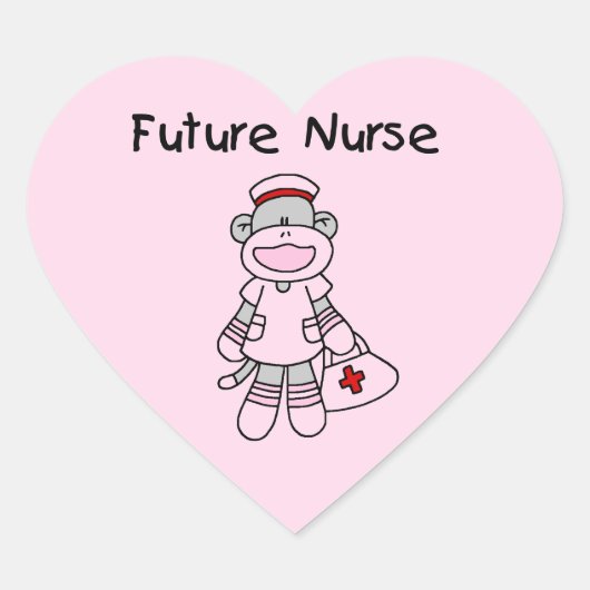 Sock Monkey Future Krankenpflege T - Shirt und Ges Herz-Aufkleber (Vorderseite)