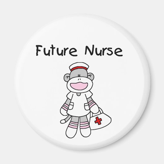 Sock Monkey Future Krankenpflege T - Shirt und Ges Magnet (Vorne)