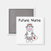 Sock Monkey Future Krankenpflege T - Shirt und Ges Magnet (Vorderseite/Rückseite)