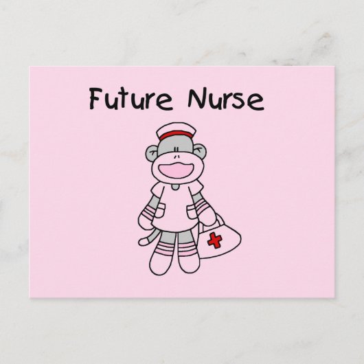Sock Monkey Future Krankenpflege T - Shirt und Ges Postkarte (Vorderseite)