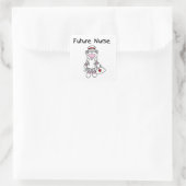 Sock Monkey Future Krankenpflege T - Shirt und Ges Quadratischer Aufkleber (Tasche)