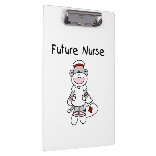 Sock Monkey Future Nurse Clipboard Klemmbrett (Rechts)