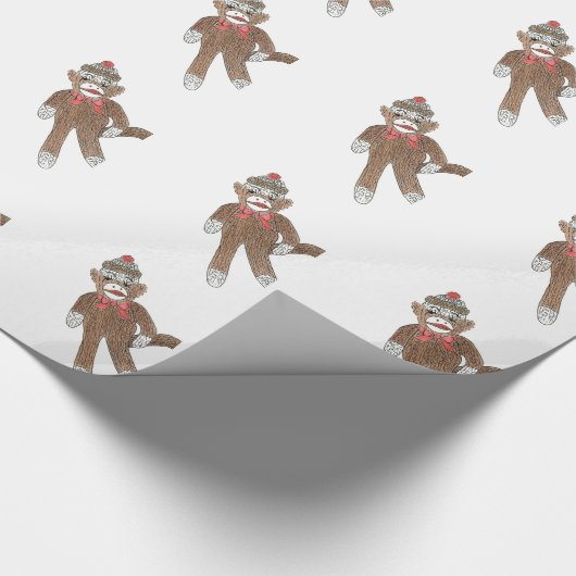 Sock Monkey Gift Wrap Geschenkpapier (Ecke)
