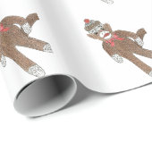 Sock Monkey Gift Wrap Geschenkpapier (Rolleneckpunkt)