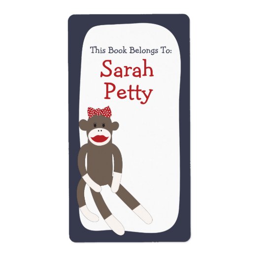 Sock Monkey Girl Buchzeichen (Vorne)