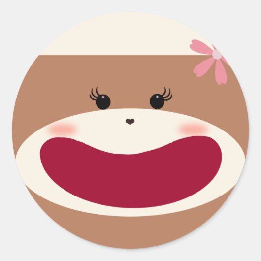Sock Monkey Girl Sticker (Vorderseite)