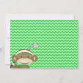 Sock Monkey Golf Geburtstag Einladungen (Rückseite)