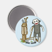 Sock Monkey Golf Magnet (Vorderseite/Rückseite)