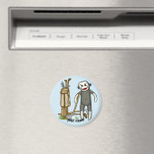 Sock Monkey Golf Magnet (In Situ (Geschirrspüler))