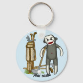 Sock Monkey Golf Schlüsselanhänger (Vorderseite)