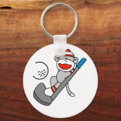 Sock Monkey Golf Schlüsselanhänger (Vorderseite)