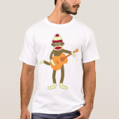 Sock Monkey Guitar Long Sleeve Micro-Fiber-T - Shi T-Shirt (Vorderseite)