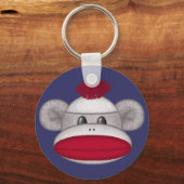 Sock Monkey Head Schlüsselanhänger (Vorderseite)