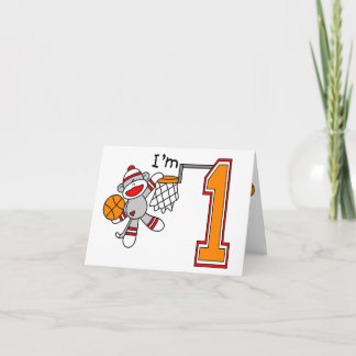 Sock Monkey Hoops 1. Geburtstagsfeier Einladung