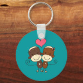 Sock Monkey Hugz Schlüsselanhänger (Vorderseite)