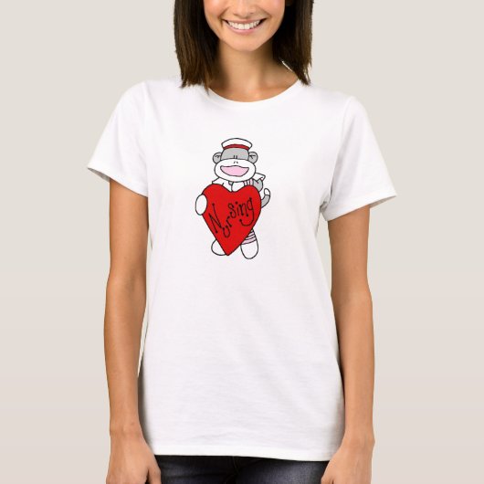 Sock Monkey I Liebe Pflege T - Shirt und Geschenke (Vorderseite)