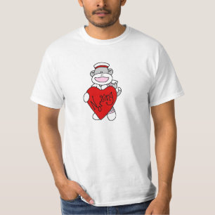 Sock Monkey I Liebe Pflege T - Shirt und Geschenke