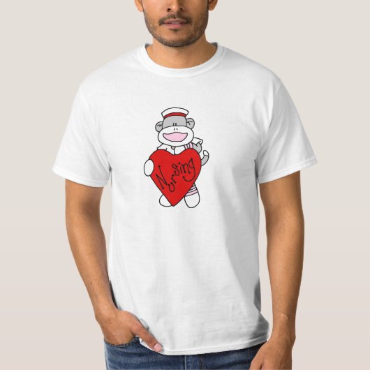 Sock Monkey I Liebe Pflege T - Shirt und Geschenke (Vorderseite)
