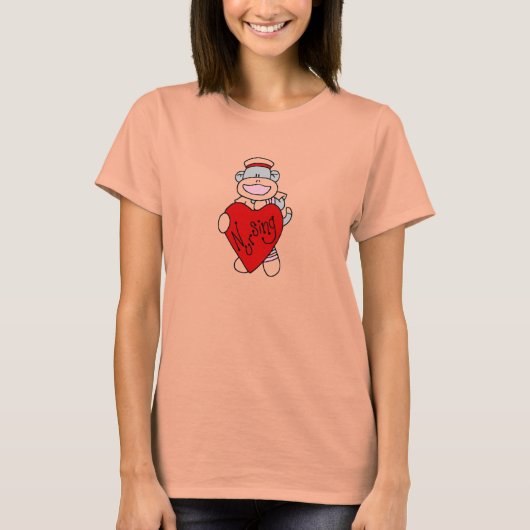 Sock Monkey I Liebe Pflege T - Shirt und Geschenke (Vorderseite)