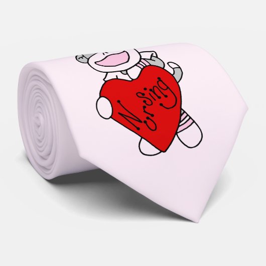 Sock Monkey I Liebe Pflege T - Shirt und Geschenke Krawatte (Gerollt)