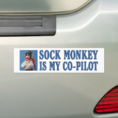 Sock Monkey ist mein Co-Pilot Autoaufkleber (Auf Auto)
