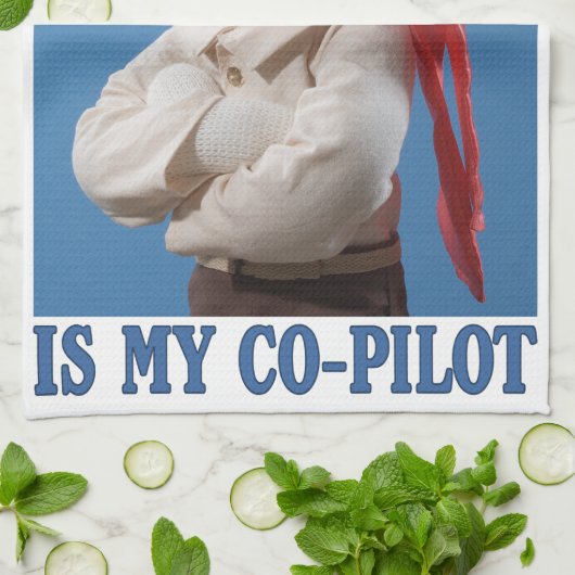 Sock Monkey ist mein Co-Pilot Geschirrtuch (Gefaltet)