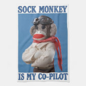 Sock Monkey ist mein Co-Pilot Geschirrtuch (Vertikal)