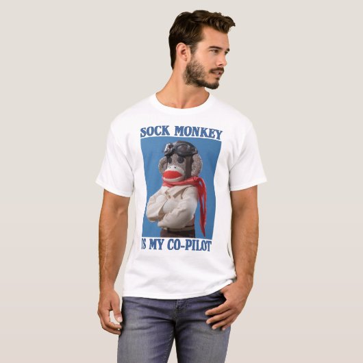 Sock Monkey ist mein Co-Pilot T-Shirt (Vorne ganz)